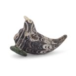 To Be Sold With No Reserve A Mamluk revival style marvered manganese glass bird, 20th century, ...