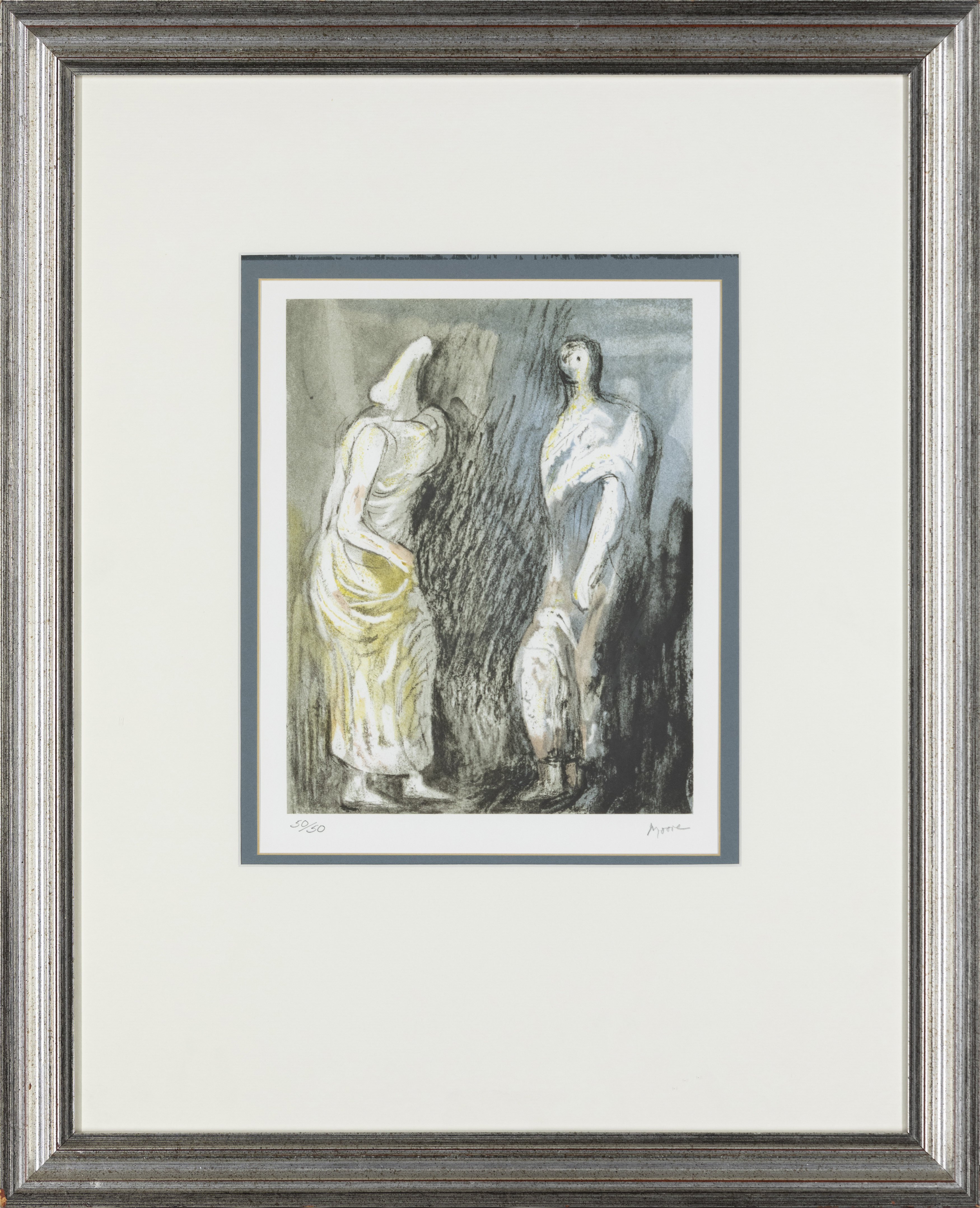 Henry Moore OM CH FBA, British 1898-1986- Man and Woman, 1984; lithograph in colours on paper, ... - Image 2 of 2