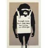 Banksy, British b. 1974- Laugh Now But One Day We'll Be in Charge, 2003; screenprint in colours...