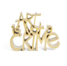 Mr Brainwash, French b. 1966- Art is Not a Crime (Gold), 2021;  chrome painted cast resin,  sig...