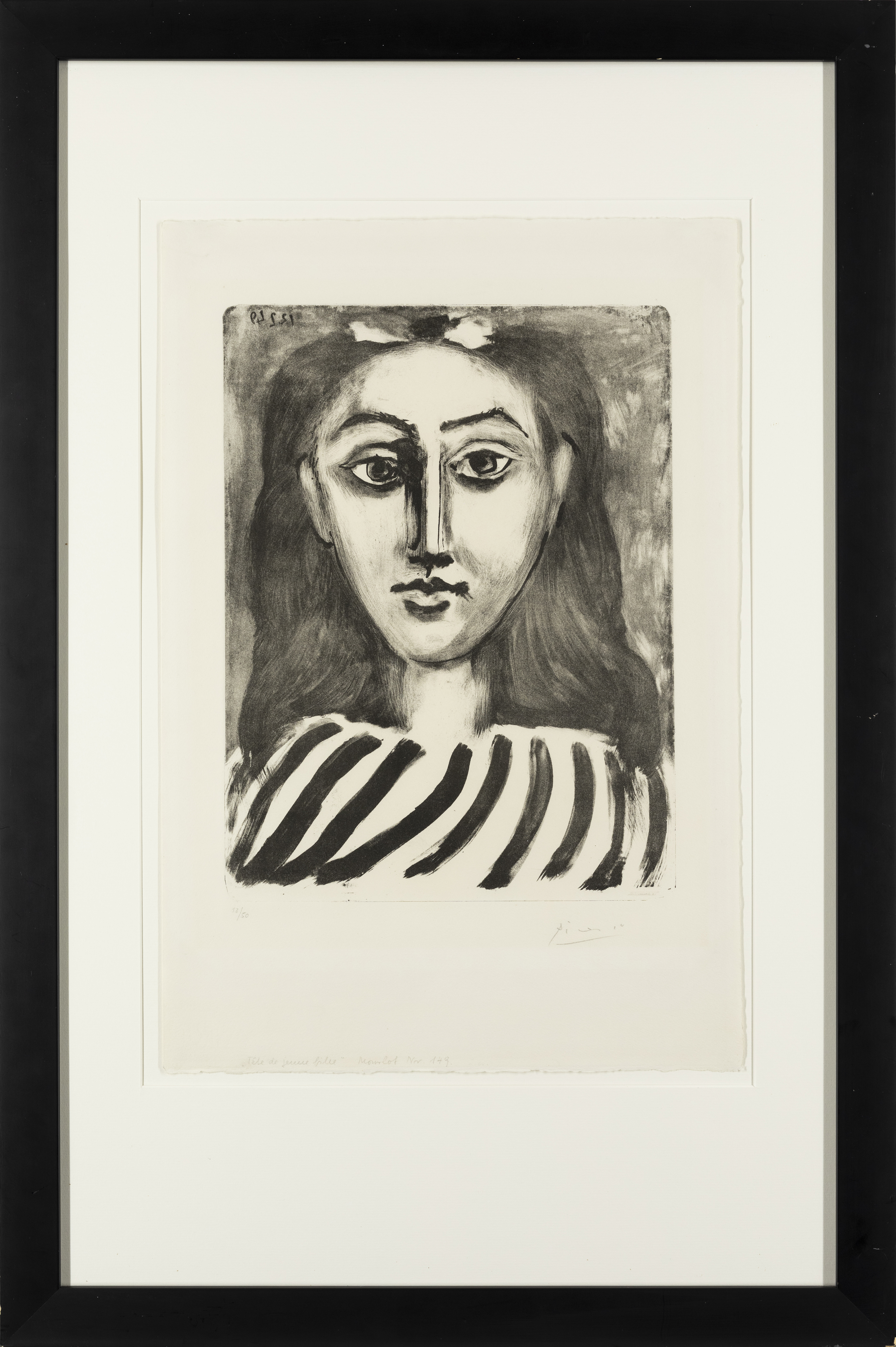 Pablo Picasso, Spanish 1881-1973, Tête de Jeune Fille, 1949; lithograph on Arches wove, second,... - Image 2 of 3