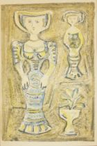 Massimo Campigli, Italian 1895-1971, Femmes Fleurs, 1957; lithograph on paper watermarked L'Oeu...