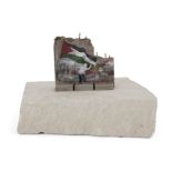 Banksy, British b. 1974- The Walled Off Hotel Defeated Souvenir Wall mini (Palestine flag); cas...