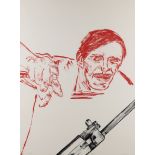 Leon Golub,  American 1922-2004,  Merc, 1985;  lithograph in colours on Arches paper, signed, t...