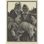 Clare Leighton,  British 1898-1989,  Jugoslav Gypsies; woodcut on wove,  signed, titled, and nu...