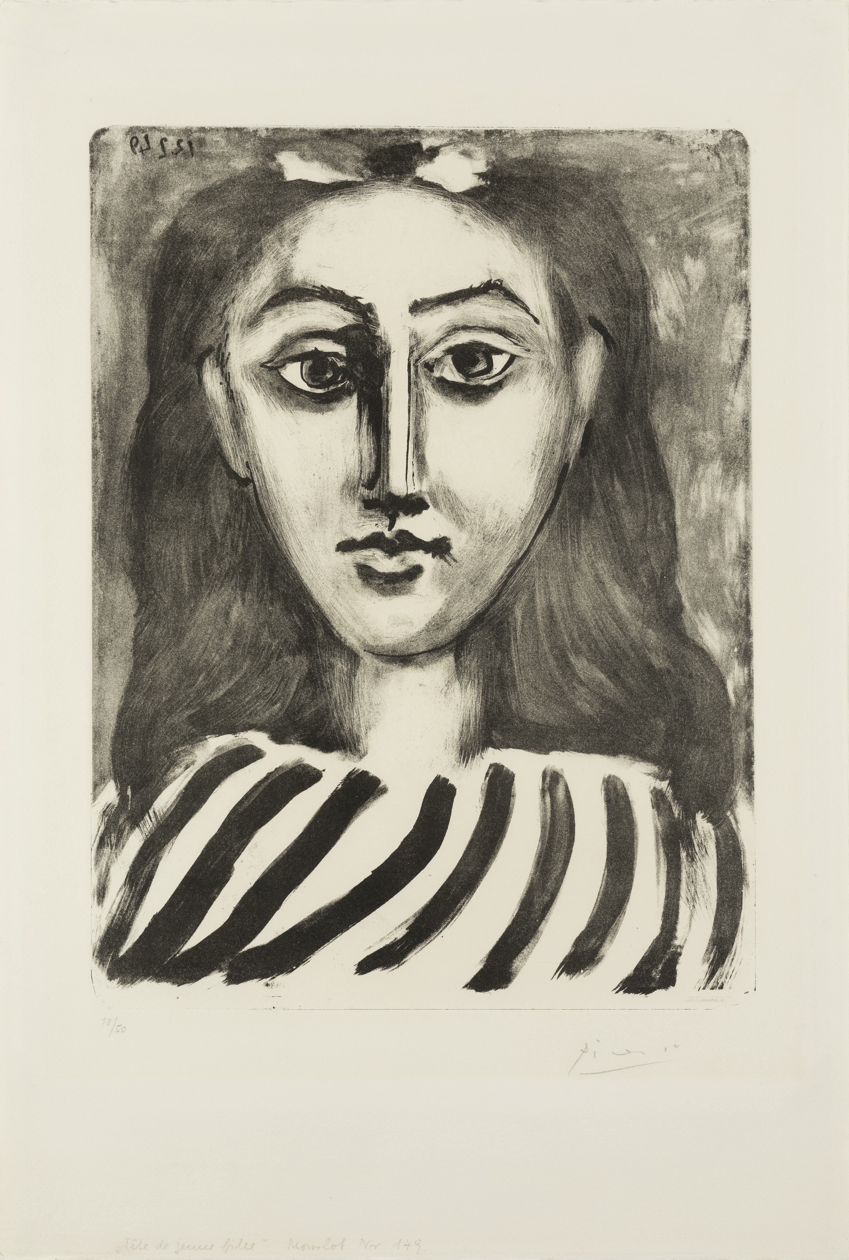 Pablo Picasso, Spanish 1881-1973, Tête de Jeune Fille, 1949; lithograph on Arches wove, second,...