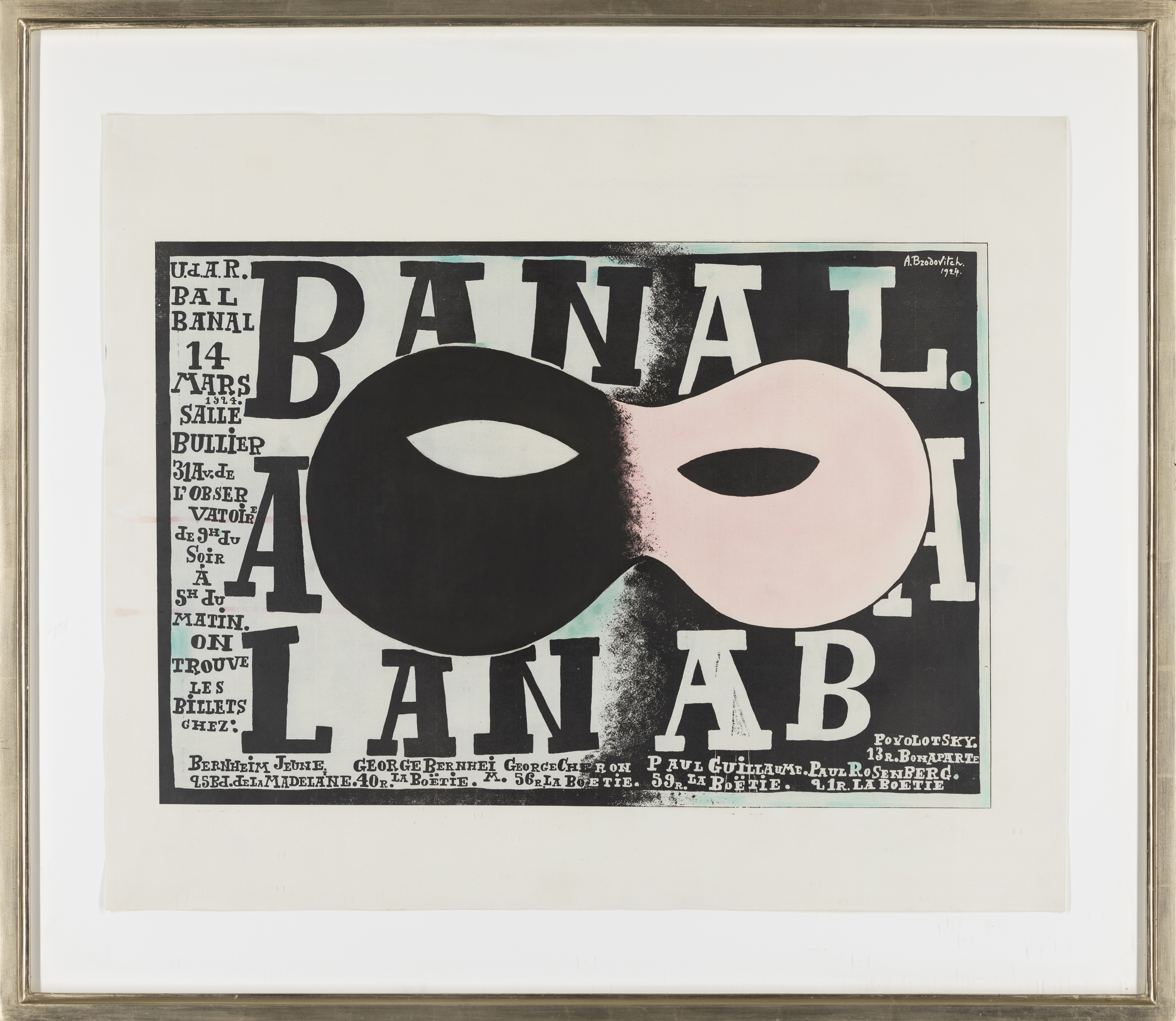 Alexei Brodovitch, Russian 1898-1971, Bal Banal, 1924; hand coloured lithograph, signed and dat... - Image 2 of 2