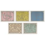 Keith Haring, American 1958-1990, Chocolate Buddha 1-5, 1989; set of five lithographs in colour...