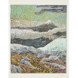 Billy Childish, British b.1959-  Volcano, 2022; 22 colour screenprint with lithography on Somer...