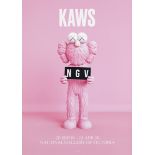 After KAWS,  American b.1974-  National Gallery of Victoria posters, (Blue and Pink), 2019;  tw...
