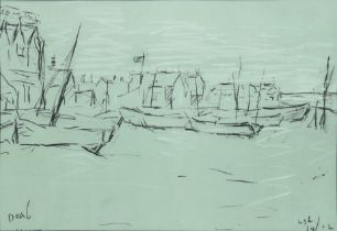Laurence Stephen Lowry RBA RA, British 1887-1976, Deal, 1973; offset lithograph on wove, signed...