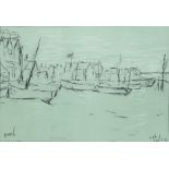 Laurence Stephen Lowry RBA RA, British 1887-1976, Deal, 1973; offset lithograph on wove, signed...