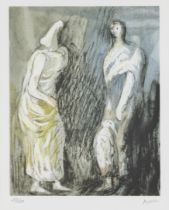 Henry Moore OM CH FBA, British 1898-1986- Man and Woman, 1984; lithograph in colours on paper, ...