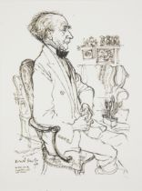 Ronald Searle CBE RDI, British 1920-2011, Portrait of Fredrick Alexander; offset lithograph on ...