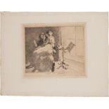 Walter Sickert RA RBA,  British 1860-1942,  Femme de Lettres, 1915;  etching on laid paper,  si...