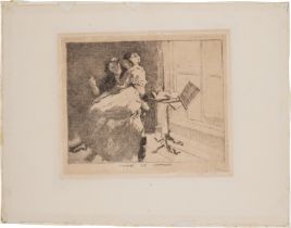 Walter Sickert RA RBA,  British 1860-1942,  Femme de Lettres, 1915;  etching on laid paper,  si...