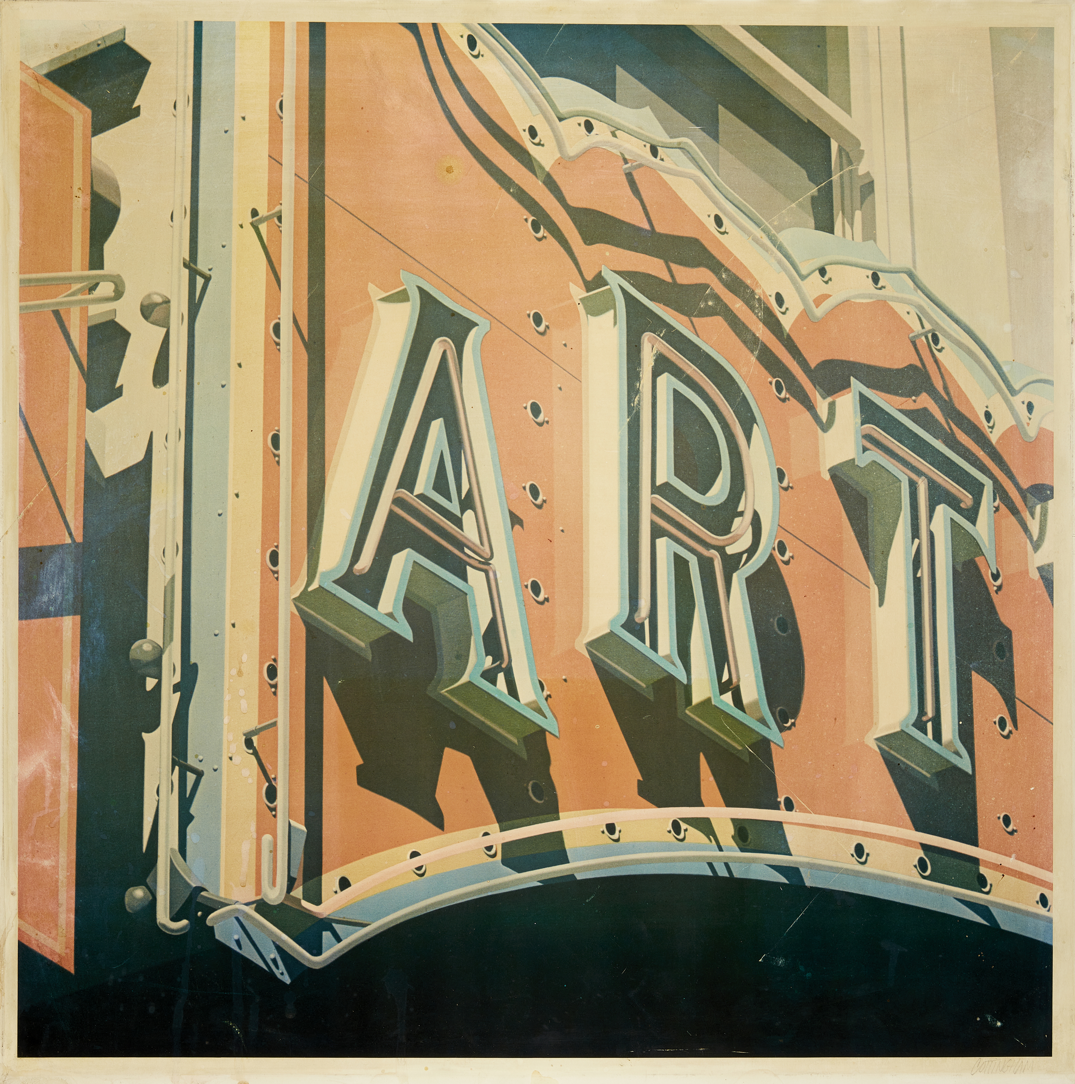 Robert Cottingham, American b.1935- Art, 1973; offset lithograph in colours on wove,  signed in...