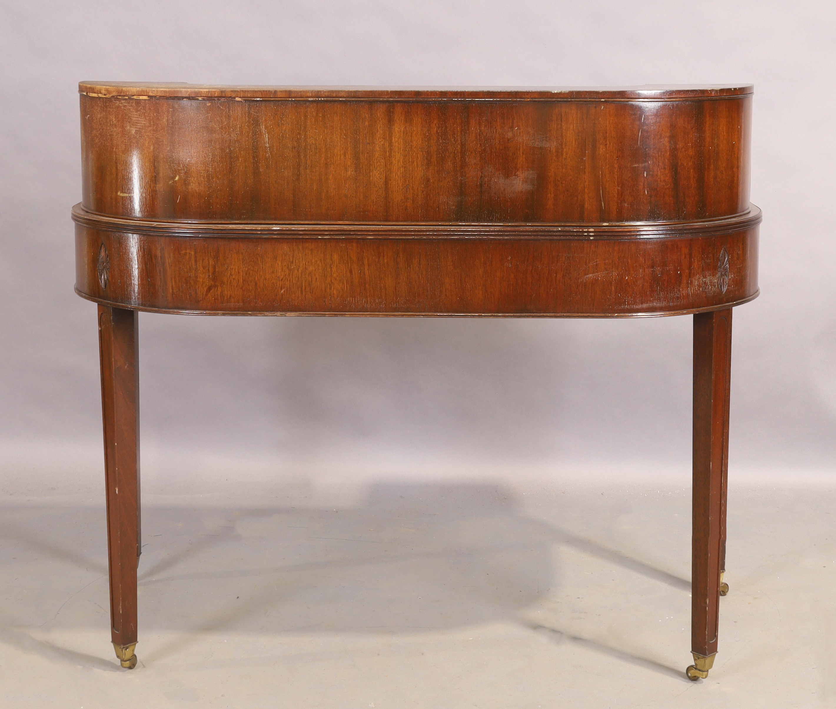 An English mahogany Carlton house desk, of George III style, 20th century, 97cm high, 116cm wide,... - Image 2 of 2