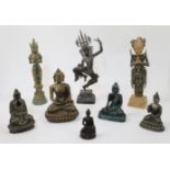 A mixed group of metal sculptures of Asian and South East Asian origin, 20th century, to include ...