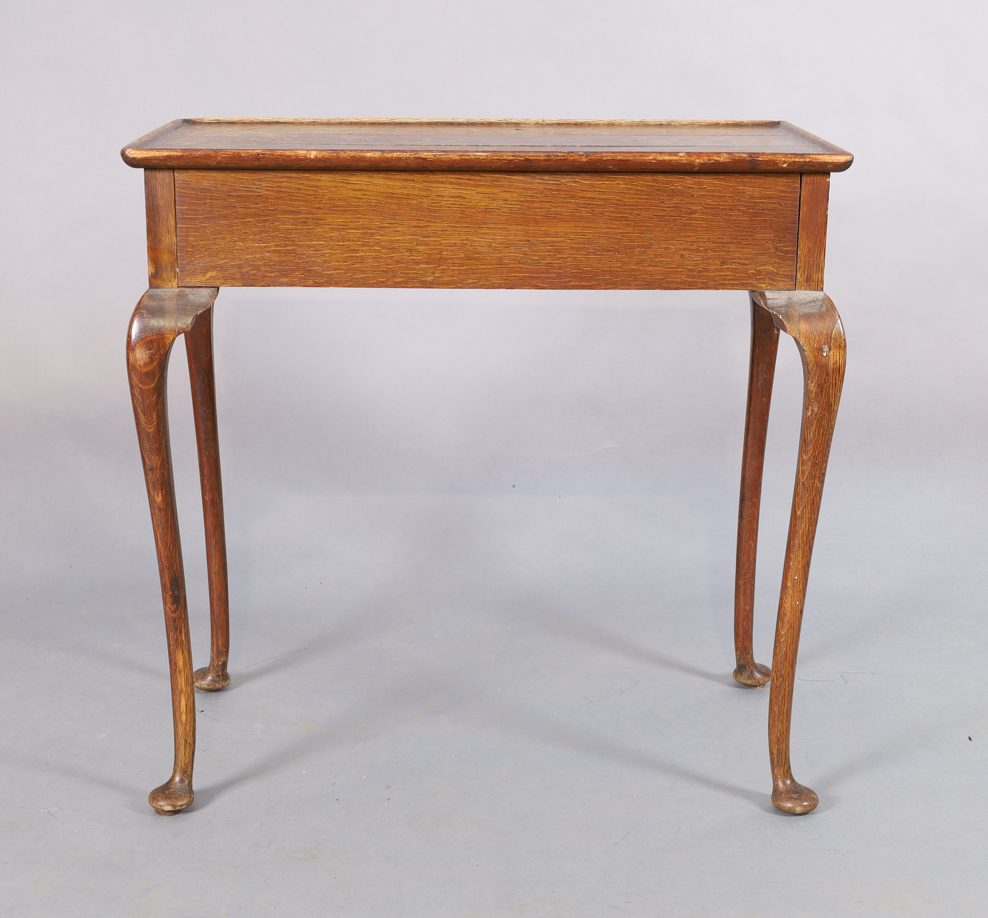 An English oak low boy, George II style, first quarter 20th century, single drawer, on cabriole l... - Image 2 of 3