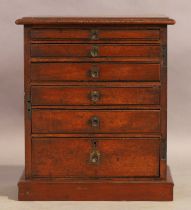A Victorian mahogany table top specimen cabinet, third quarter 19th century, with six graduated d...