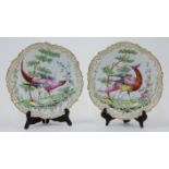 A pair of Paris (Samson) Chelsea style porcelain plates, late 19th century, pseudo gold anchor ma...