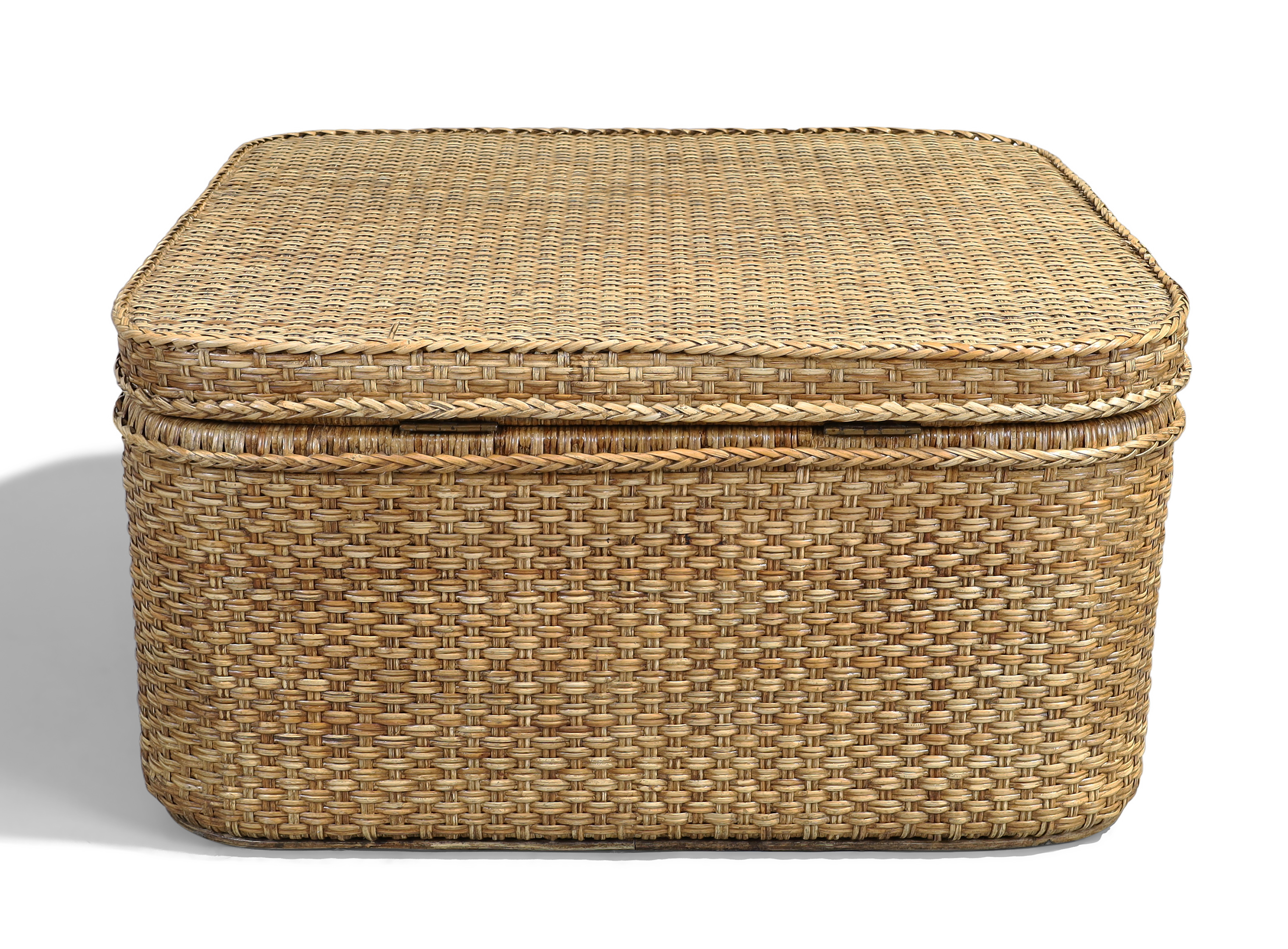 A Ralph Lauren wicker basket, 46cm high, 90cm wide, 90cm deep - Image 3 of 3