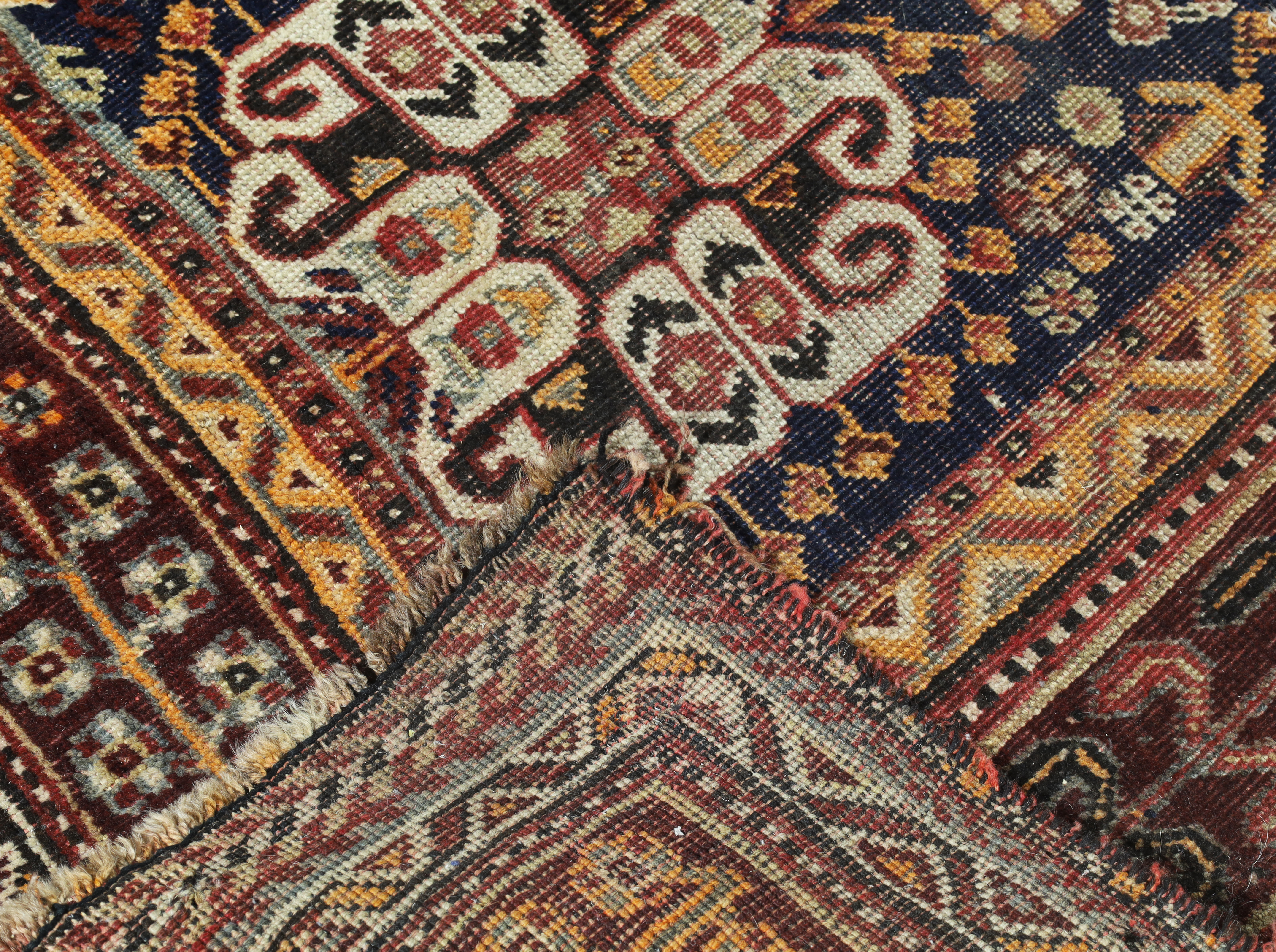 A Persian Qashqai carpet, third quarter 20th century, the central diamond medallion surrounded by... - Image 4 of 4