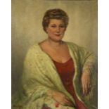 Hendrik Heyligers,  Dutch 1877-1967-  Portrait of Diane Stafford Myburgh;  oil on canvas, signe...