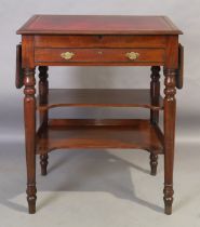 A Victorian mahogany clerks desk, last quarter 19th century, the sloped hinged compartment with t...