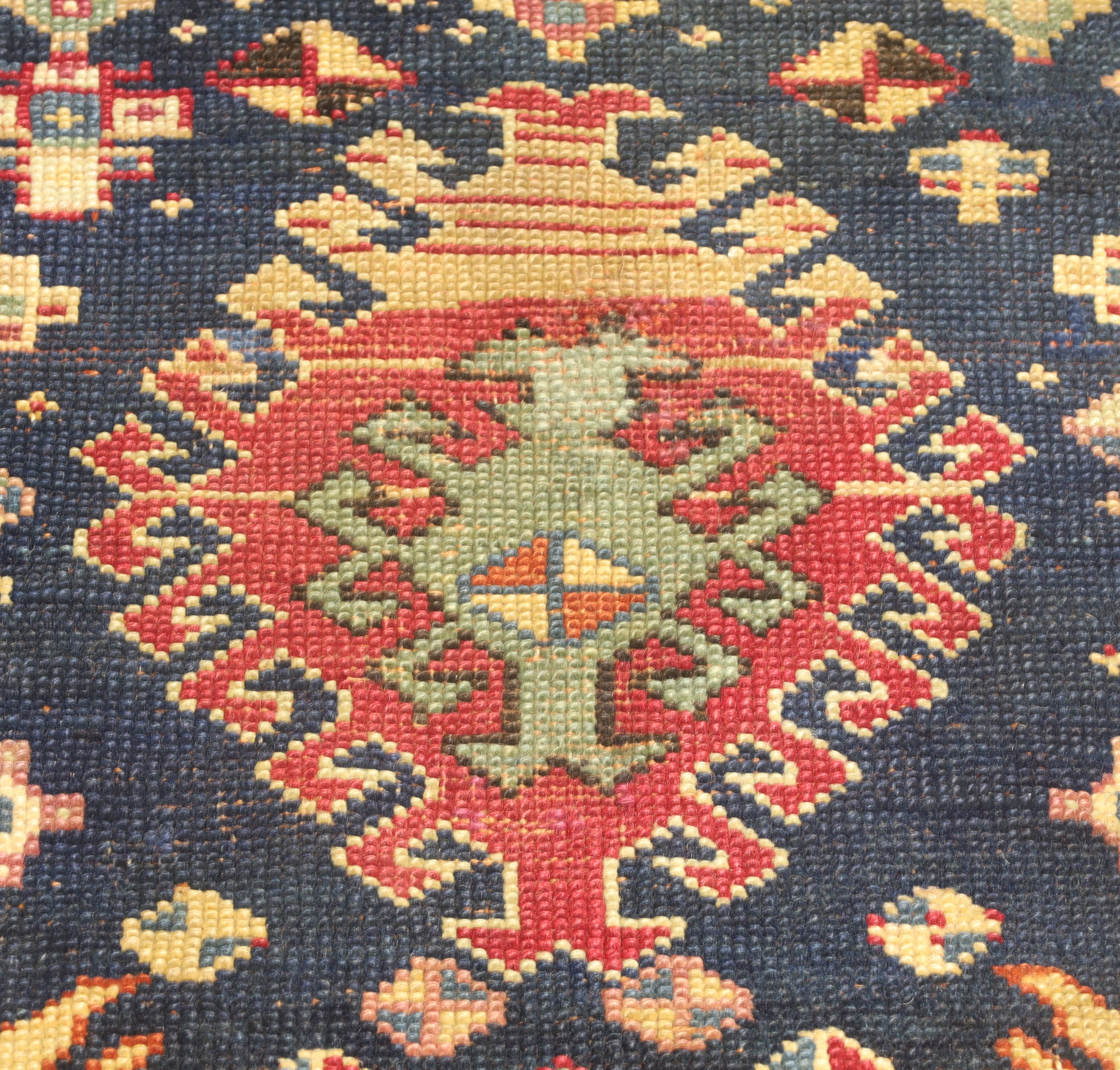 A Karabagh prayer rug, first quarter 20th century, the central mihrab field with geometric motifs... - Image 3 of 4