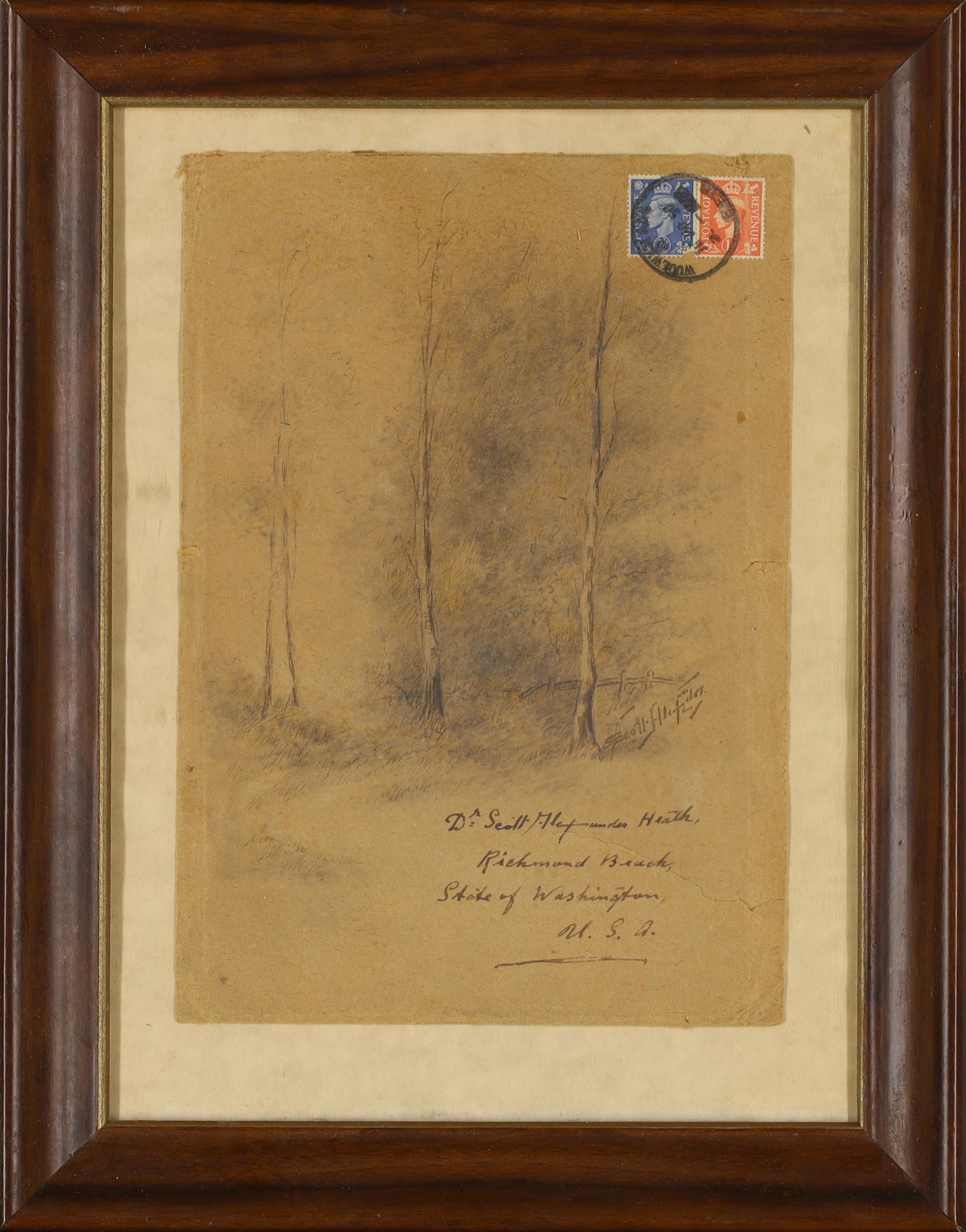 Scott Alexander,  Scottish act.1858-1927-  'A Pipe';  pencil and watercolour, signed and dated ... - Image 6 of 14