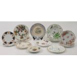 A collection of English porcelain plates and dishes, 19th century, to include examples by Mason's...