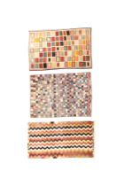Three modern multi-coloured woolen rugs from tribal rugs Ltd, 175 x 113cm, 182 x 103cm and 165 x ...