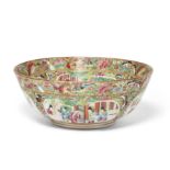 A Chinese 'Canton' famille rose punch bowl, Qing dynasty, 19th century, typically decorated with ...