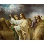 J. Vater,  Austrian, late 19th/early 20th century-  Christ with his Disciples in the Cornfield; ...
