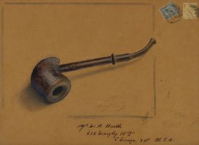 Scott Alexander,  Scottish act.1858-1927-  'A Pipe';  pencil and watercolour, signed and dated ...