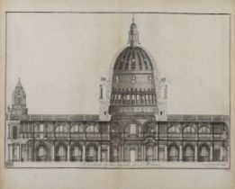 John Harris,  British c.1686-c.1740-  A Section of the Inside of St Paul’s;  engraving, 44 x 60...