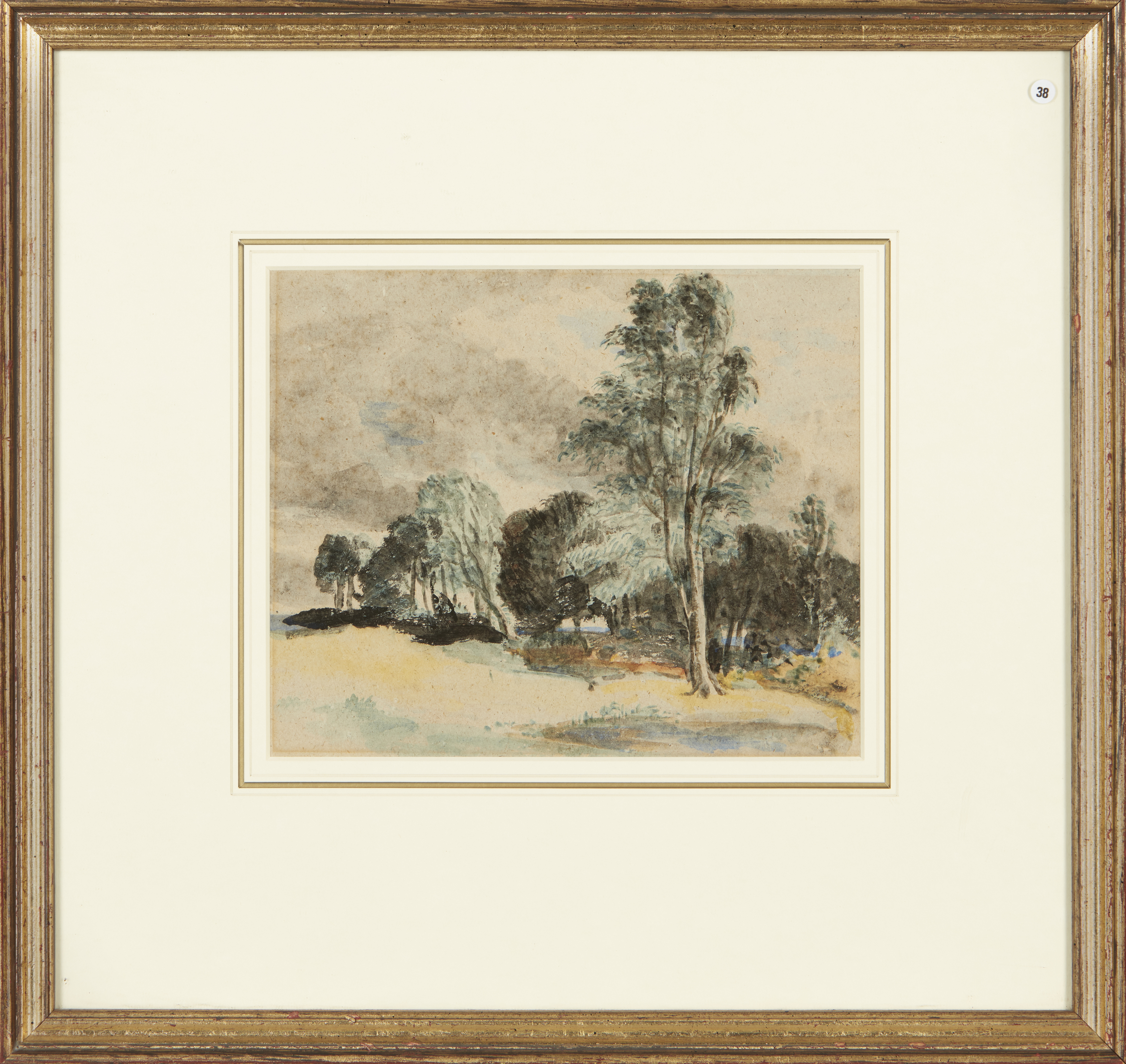 Joseph Henry Vignoles Fisher,  British 1864-1945-  On the South Downs;  pencil and watercolour ... - Image 6 of 7