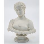 A Victorian Copeland parian ware bust of Clyte, mid-19th century, of typical form on a socle base...