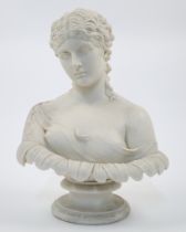 A Victorian Copeland parian ware bust of Clyte, mid-19th century, of typical form on a socle base...