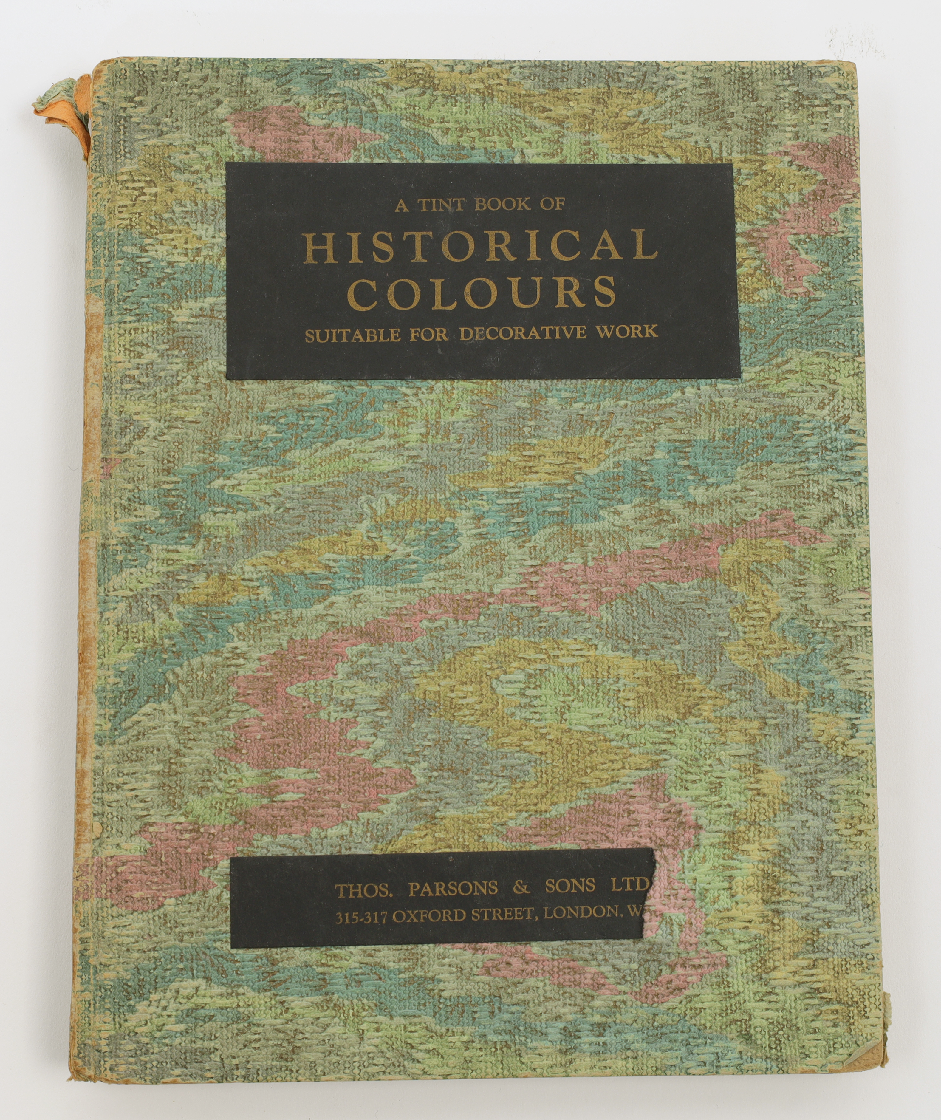 A Tint Book of Historical Colours, De Luxe Edition, cloth bound with paper labels to front board,...