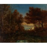 Richard Krautmann,  German, 20th century-  Deer in a clearing;  oil on canvas, signed 'Richard ...