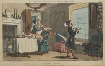 Thomas Rowlandson,  British 1756-1827-  Dr Syntax Copying the Wit of the Window;  lithograph pr...