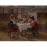After Albert Friedrich Schröder,  German 1854-1939-  A tuneful melody;  oil on canvas, signed w...