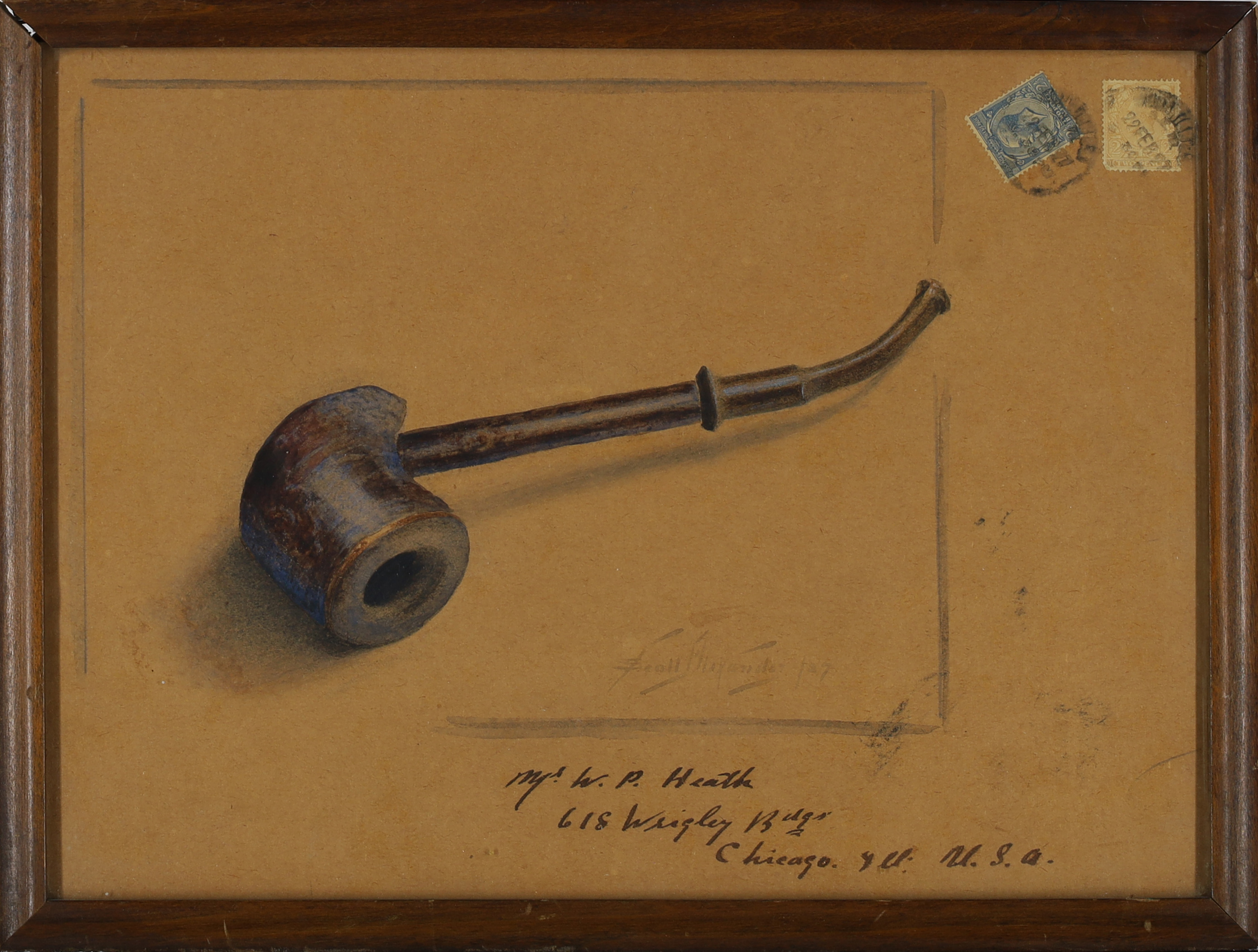Scott Alexander,  Scottish act.1858-1927-  'A Pipe';  pencil and watercolour, signed and dated ... - Image 2 of 14