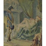 Edmond Malassis,  French 1874-1944-  Two scenes of lovers;  lithographs, the first signed 'Mala...
