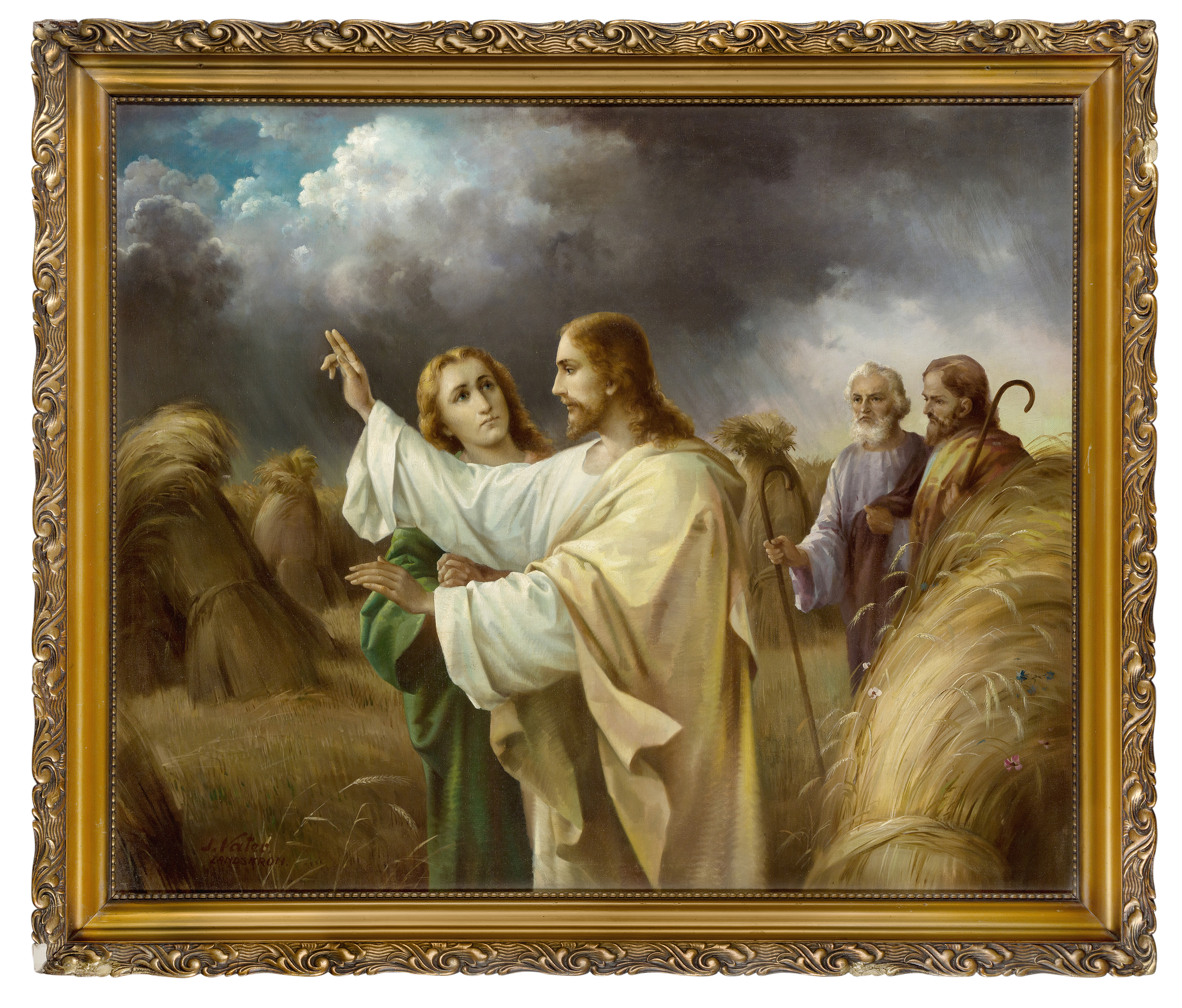 J. Vater,  Austrian, late 19th/early 20th century-  Christ with his Disciples in the Cornfield; ... - Image 2 of 3