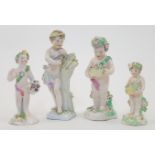 Four porcelain figures, 18th - 19th centuries, comprising: a Berlin (K. P. M.) figure of a boy ha...