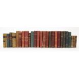 A collection of various leather and cloth bound books, 18th - 19th centuries, to include:  Le Me...